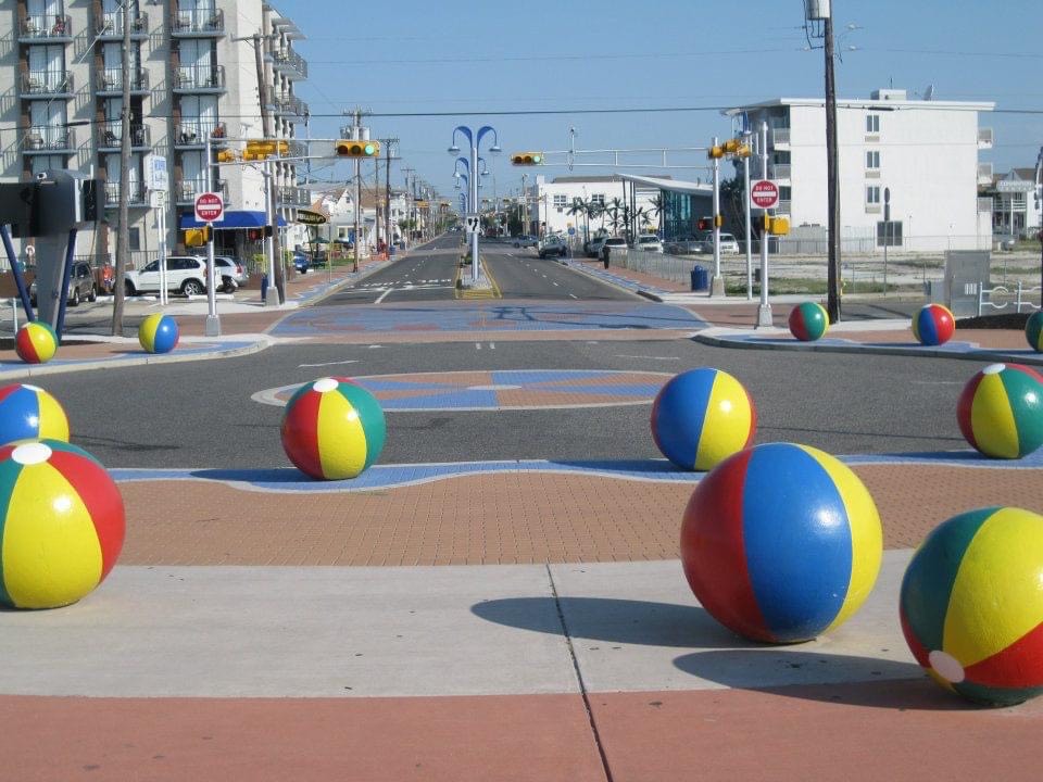 The wildwood beach balls at day